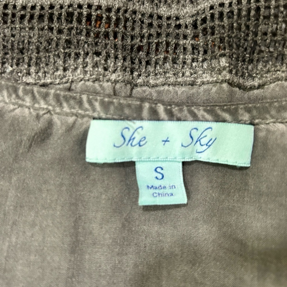 She & Sky Boho Peasant Top S - Picture 3 of 8